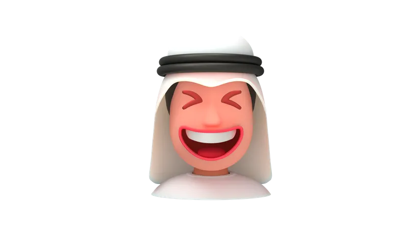 Homem árabe rindo  3D Emoji