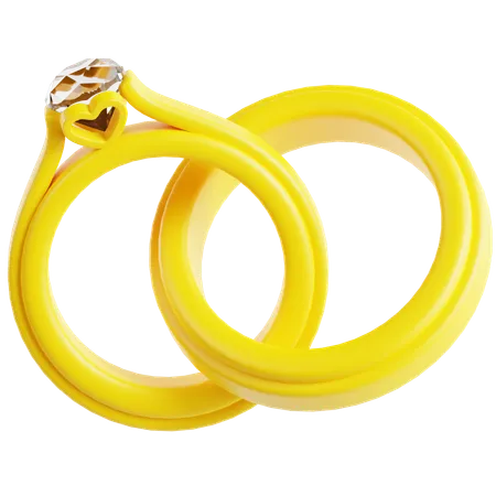 Couple Ring 3 D Icon 3D Icon
