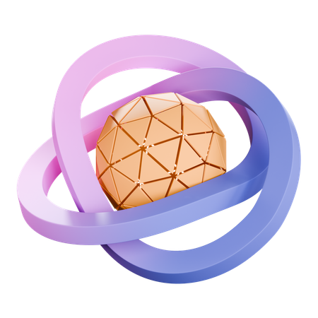 Ring Ball abstract shape  3D Icon