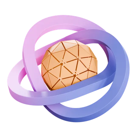 Ring Ball abstract shape  3D Icon