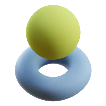 Ring Ball Abstract Shape  3D Icon