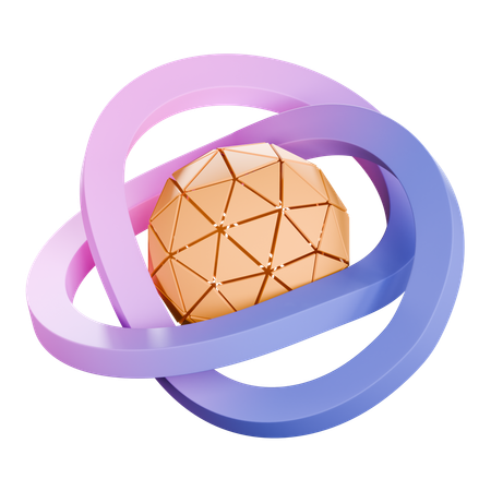 Ring Ball abstract shape  3D Icon