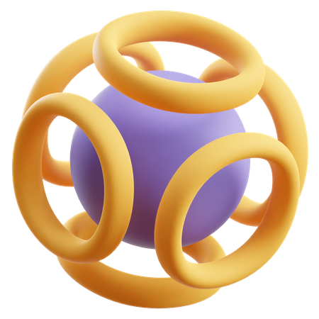 Ring Ball Abstract Shape  3D Icon