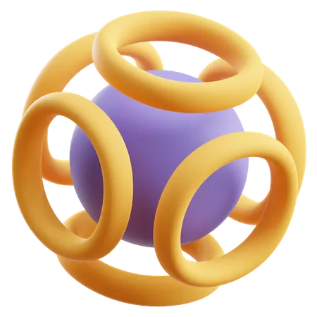 Ring Ball Abstract Shape  3D Icon