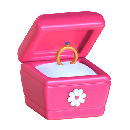 Ring Box 3 D Wedding Icon 3D Icon