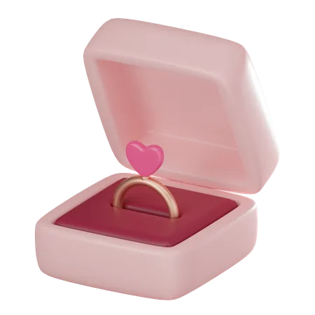 Wedding Ring Box Ideal For Valentines Day Concepts Proposals And Expressions Of Romantic Commitment 3 D Render Illustration 3D Icon
