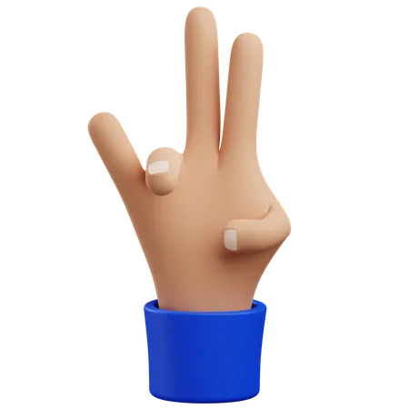 3 D Ring Finger Hand Gesture With Isolated Background 3D Icon