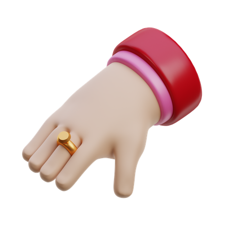 Ring In Hand  3D Icon