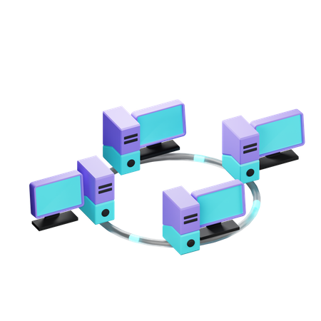 Ring Network Topology  3D Icon