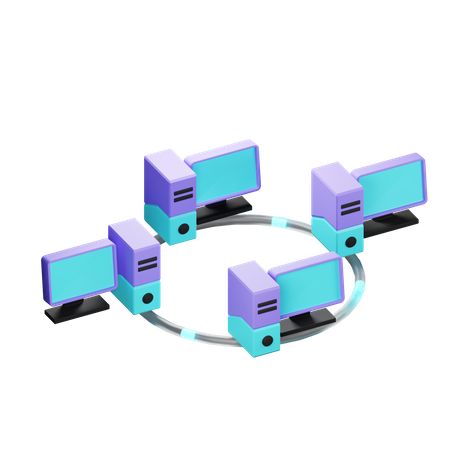 Ring Network Topology  3D Icon