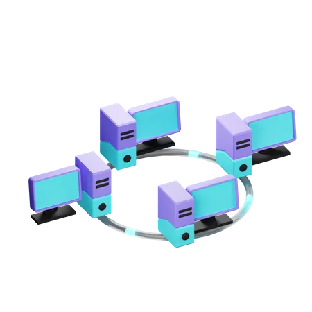 Ring Network Topology  3D Icon