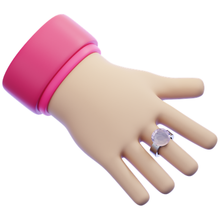 Ring On Hand  3D Icon