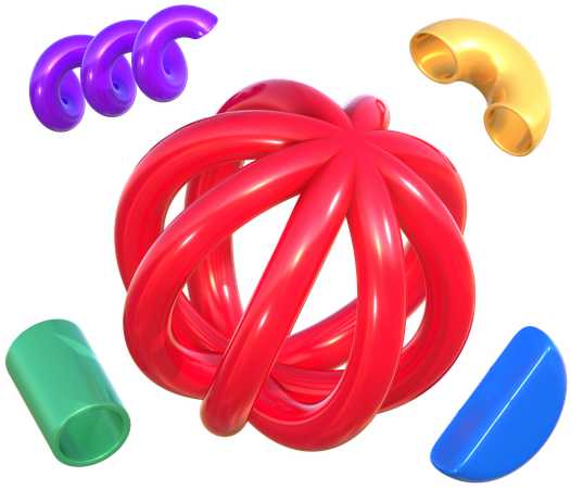 Ring Sphere And Objects Geometric Harmony Abstract Shapes  3D Icon