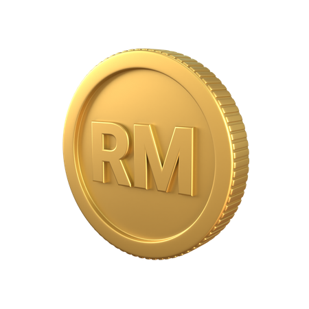 Ringgit Gold Coin 3D Illustration