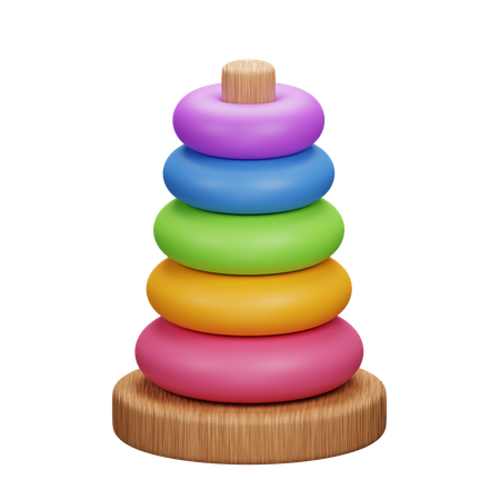 Ringpyramide Stapelspaß für Kinder  3D Icon