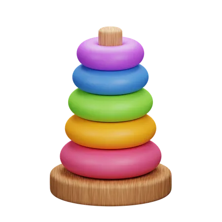 Ringpyramide Stapelspaß für Kinder  3D Icon