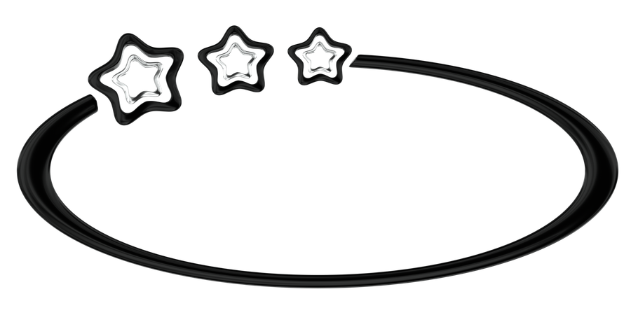 Rings And Stars Frame Abstract Shape  3D Icon