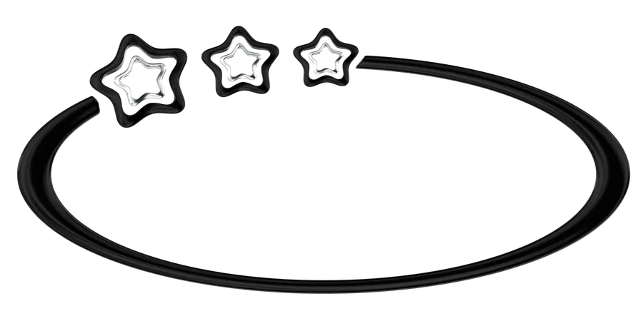 Rings And Stars Frame Abstract Shape  3D Icon