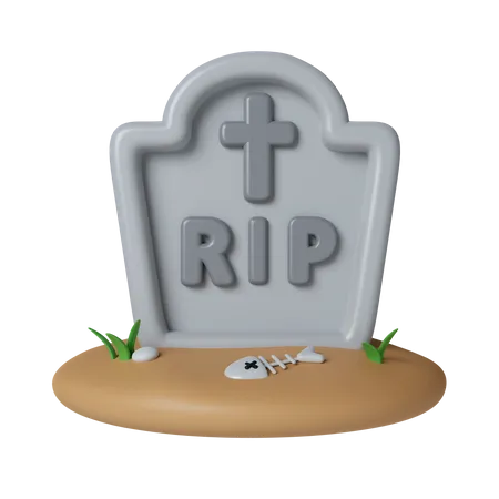 3 D Halloween Grave Marker Icon Traditional Element Of Decor For Halloween Icon Isolated On Gray Background 3 D Rendering Illustration Clipping Path 3D Icon
