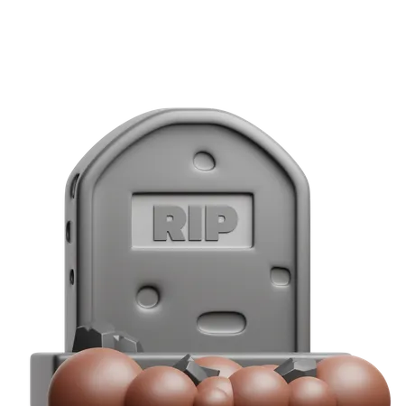 3 D Illustration Of Tombstone 3D Icon