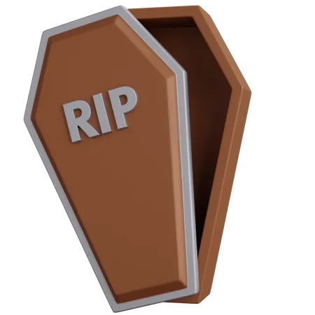 3 D Rendering Open Coffin Isolated 3D Icon