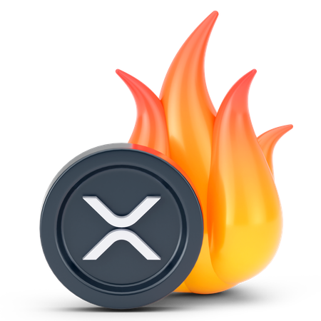 Ripple Coin Fire  3D Icon