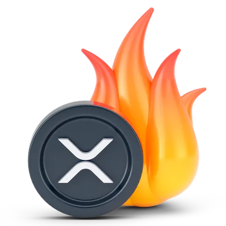 Ripple Coin Fire  3D Icon