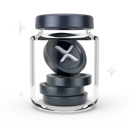 Ripple Coins Jar  3D Icon