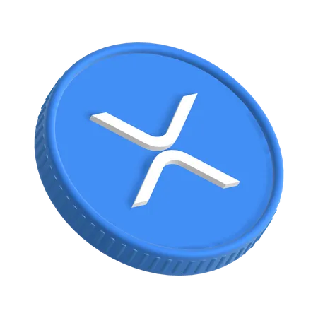 Ripple XRP Logotype Coin In Original Color Style 3D Icon