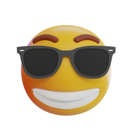 Rire cool emoji  3D Icon