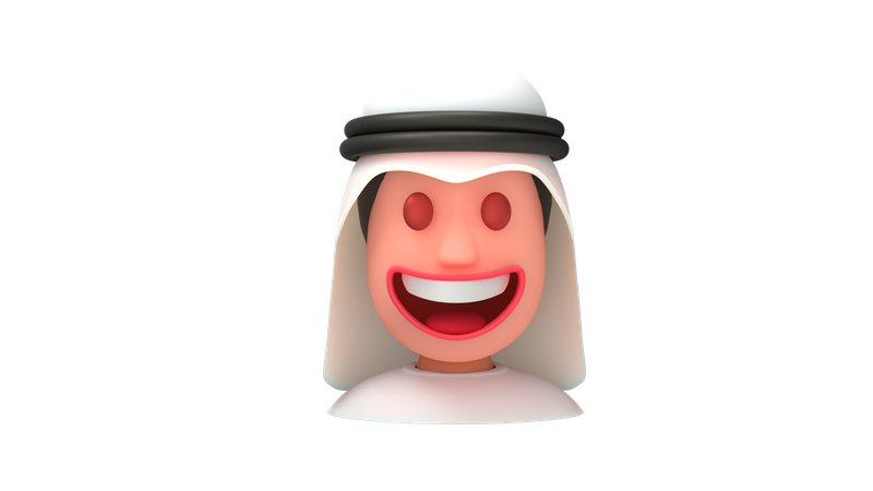 Hommes émiratis qui rient  3D Emoji