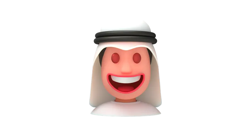 Hommes émiratis qui rient  3D Emoji