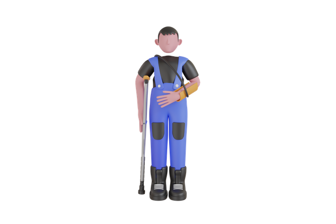 Risco do trabalhador no local de trabalho  3D Icon