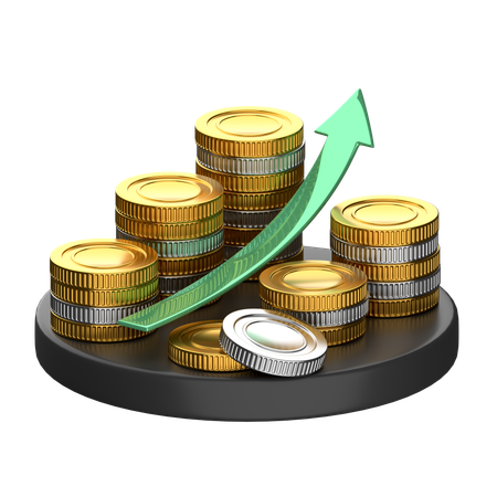 Rising Coins  3D Icon