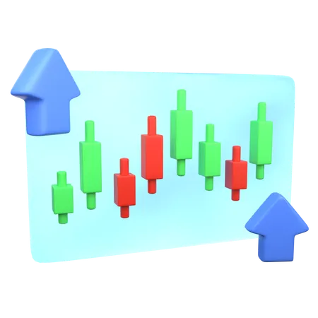 Rising Graph  3D Icon