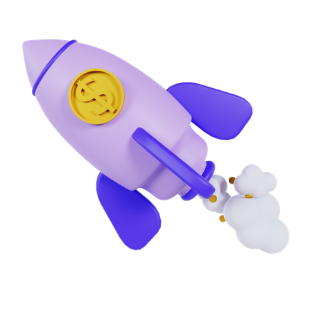 Rising Rocket Money  3D Icon