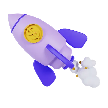 Rising Rocket Money  3D Icon