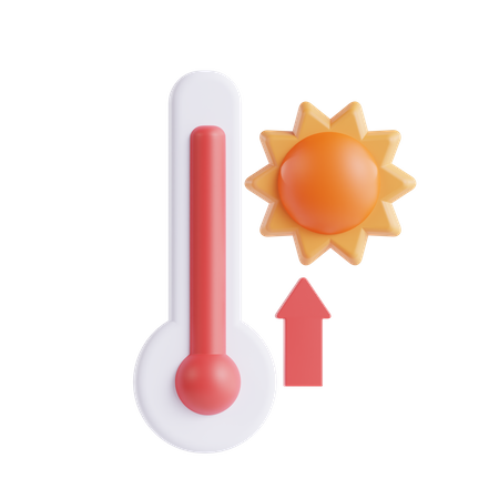 Rising Temperature  3D Icon