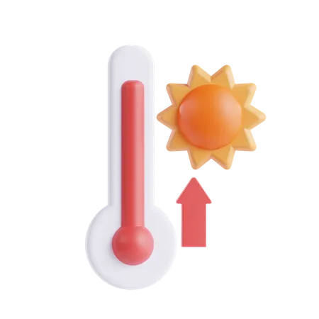 Rising Temperature  3D Icon