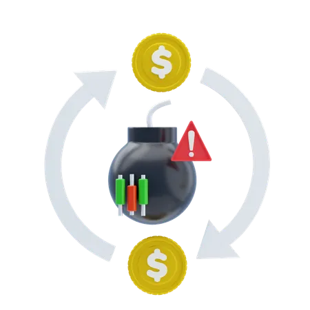 위험 차익 거래  3D Icon