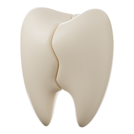 Rissiger Zahn  3D Icon
