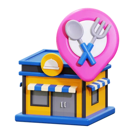 Posizione del ristorante  3D Icon