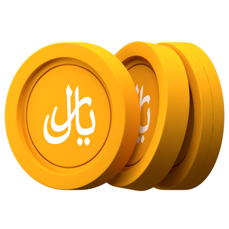 Riyal Coins  3D Icon