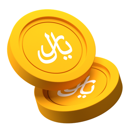 Riyal Coins  3D Icon