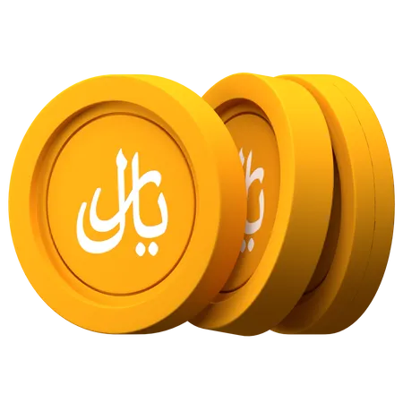 Riyal Coins  3D Illustration