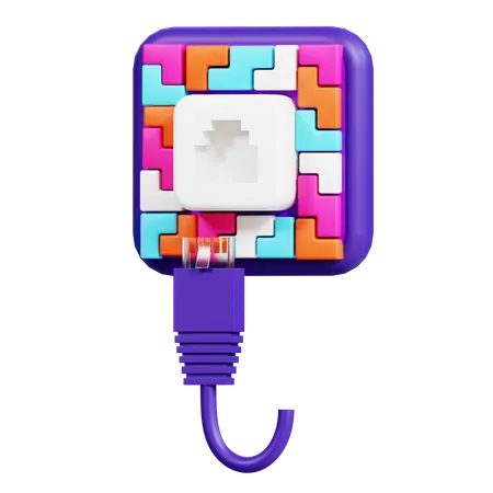 Rj Cable  3D Icon