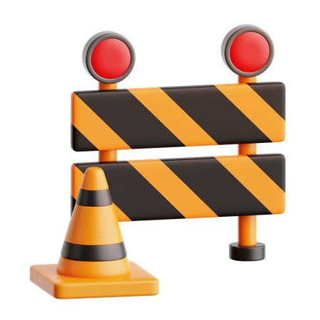 Road Barricade  3D Icon