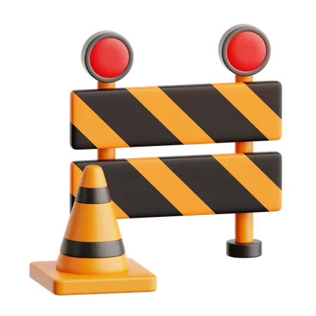 Road Barricade  3D Icon