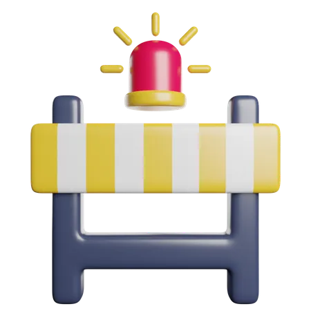 Road Barrier Barricade 3D Icon