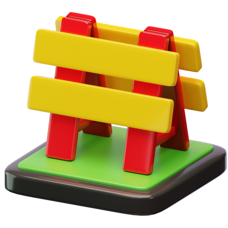 Road Barrier  3D Icon